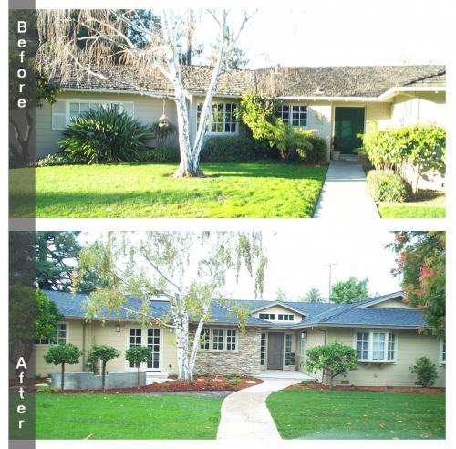 2 - Exterior Remodel Before and After