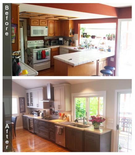 5 - Kitchen Remodel Before and After, Cooking Side
