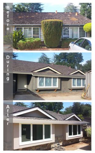 6 - Exterior Remodel Before-During-After